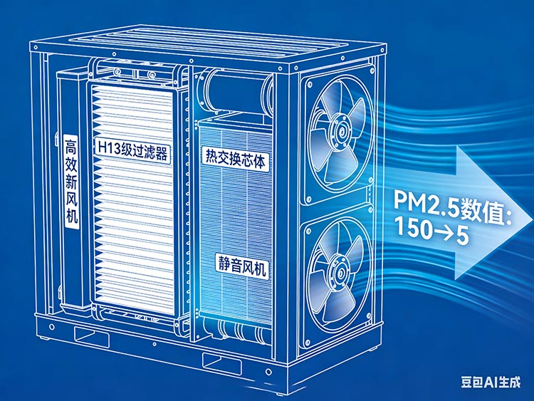 成都五恒系统-高效新风主机内部结构 成都五恒系统-高效新风主机内部结构